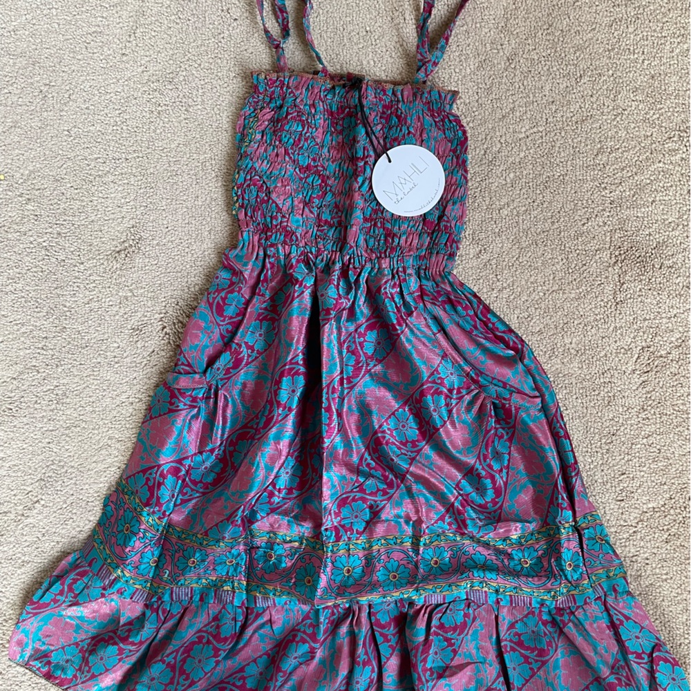 Guru tiger lilly dress - upcycled sari silk
